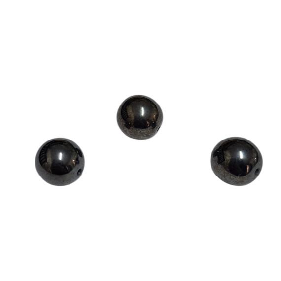 BOLITAS HEMATITE 1,2 CM CON AGUJERO X10 UNI