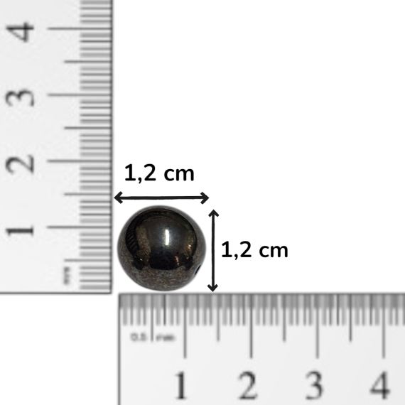 BOLITAS HEMATITE 1,2 CM CON AGUJERO X10 UNI