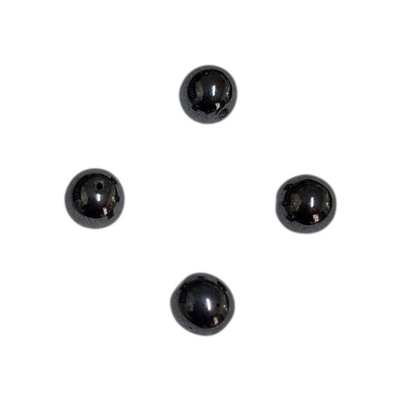 BOLITAS HEMATITE 1 CM CON AGUJERO X 10 UNI