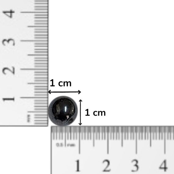 BOLITAS HEMATITE 1 CM CON AGUJERO X 10 UNI